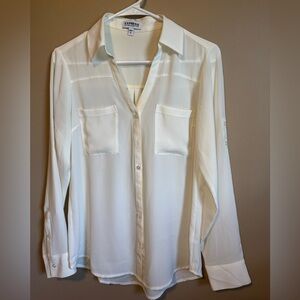 Express Ivory Long Sleeve Shirt